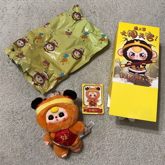 Baby Three Havoc In Heaven Plush Pendant Blind Box - Red Boy - Picture 3 of 16